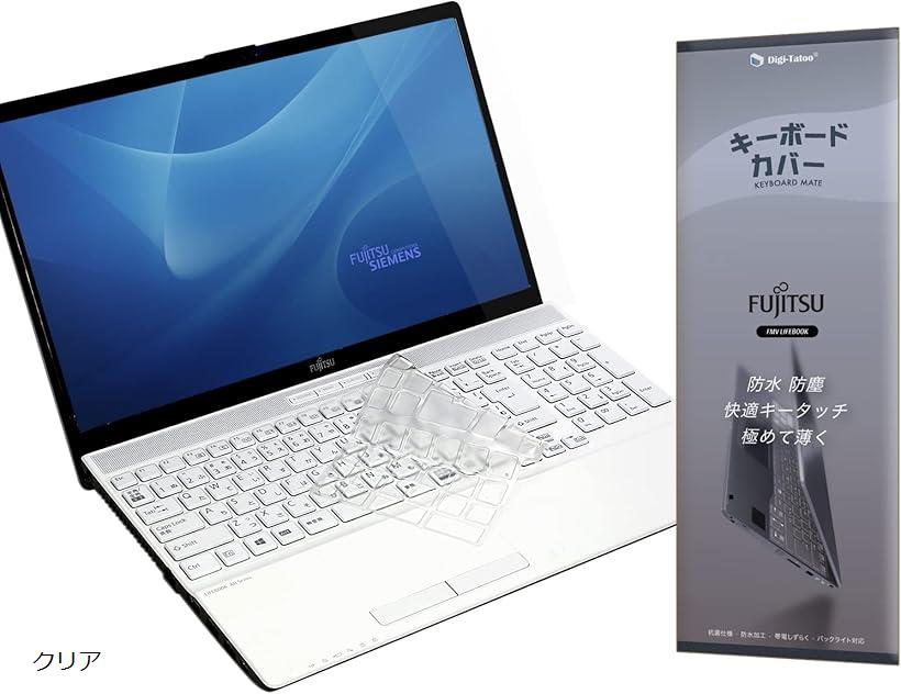 LIFEBOOK AH NH キーボードカバー 富士通 Fujitsu カバー プロテクター TPU素材 高い透明感 キーボード保護フィルム [クリア]