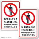 私有地の立入禁止・進入禁止・通り抜け禁止 看板 警告看板 30cmx20cm 2枚セット
