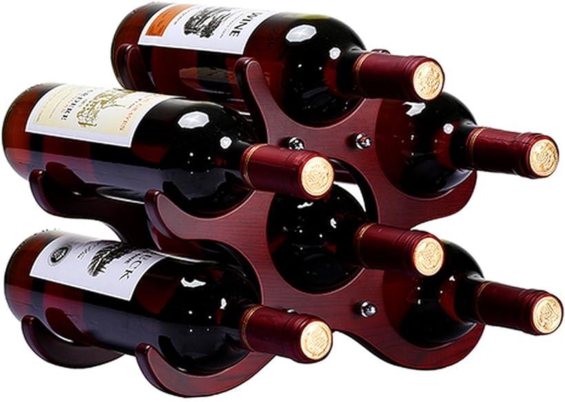 【10％OFFクーポン】Anberotta 木製 ワインラック ホルダー ワイン シャンパン ボトル ウッド 収納 ケース スタンド インテリア W32 (6本収納)[2406SS]