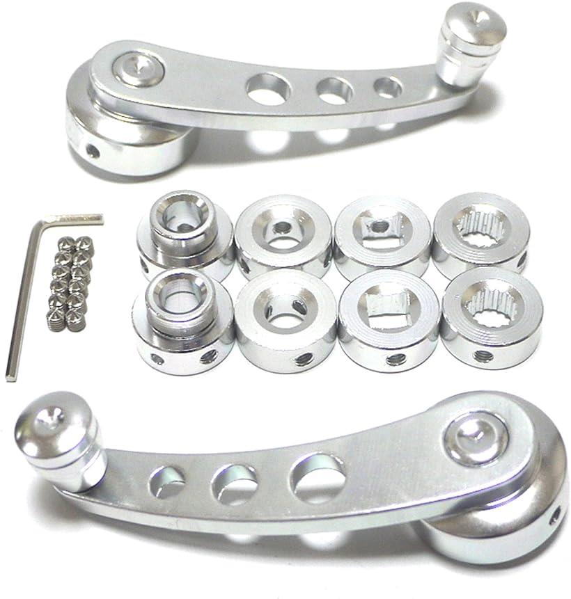 互換品汎用 アルミ製 ウィンドウ レギュレーター クランク ハンドル 旧車 ジムニー シルバー (シルバー)