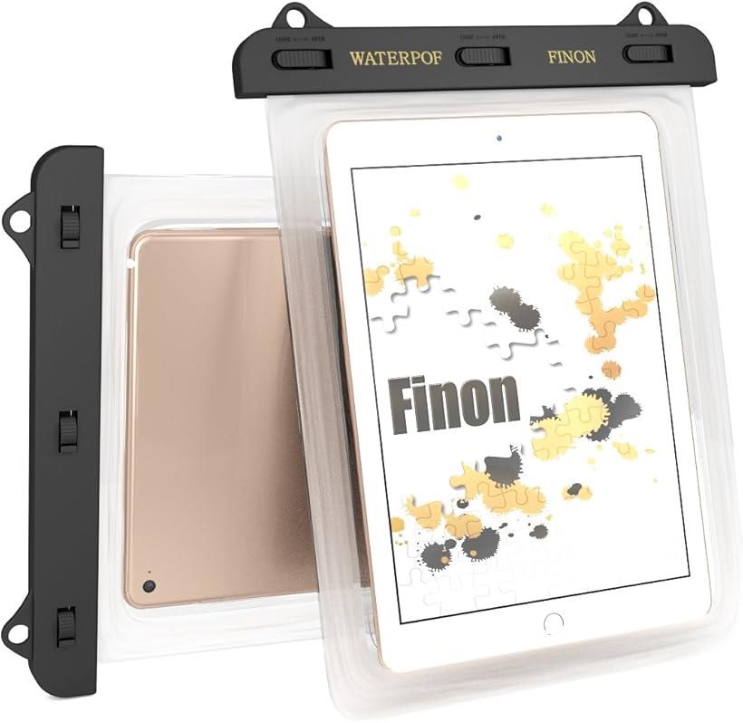 互換品 防水ケース タブレット 10.5インチ以下まで対応 タブレット用 3ストラップ付き(クリア, 中型タブレットサイズ（10.5インチまで対応)