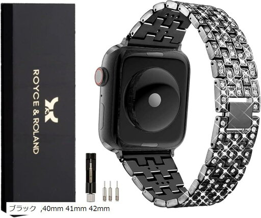 Apple Watch キラキラ ベルト バンド 工具付属 ジルコニア お洒落 ギフト レディース 40mm 41mm 42mm(ブラック, 40mm 41mm 42mm) Apple Watch キラキラ ベルト バンド 工具付属 ジルコニア お洒落 ギフト レディース 40mm 41mm 42mm(ブラック, 40mm 41mm 42mm)