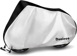 【全品P5倍★4/24 20時～】Dualeco 自転車カバー 子供用 キッズ サイクルカバー 撥水加工 UVカット 収納袋付 20インチまで対応 (ブラック＆シルバー)