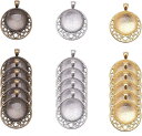 約38個/セット 18個ペンダント 20個ガラス 3色(3色 約38個/セット, 44x36x2mm)