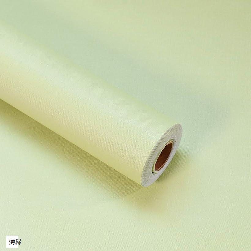 壁紙シール 無地 45x950cm DIY 剥がせる リメイクシート 模様替え 防水 耐熱 防カビ カッティングシート 厚手 接着剤不要 (薄緑)