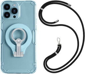 2点セットmagsafe対応 スマホリング/スタンド ワイヤレス充電対応 MDM(ブルー)