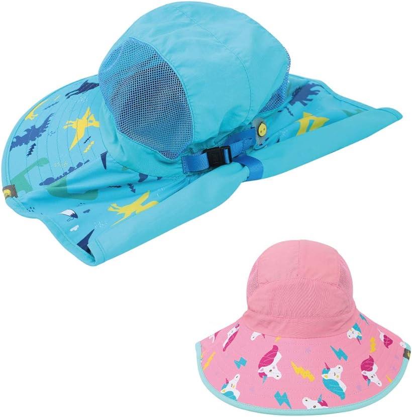 子供帽子 夏 日よけ帽子 サンハット メッシュ UPF50+ UVカット フラップ付き 女の子 ボーイズ 海水浴 プール 通園 旅行 54cm( ピンク, 54cm)