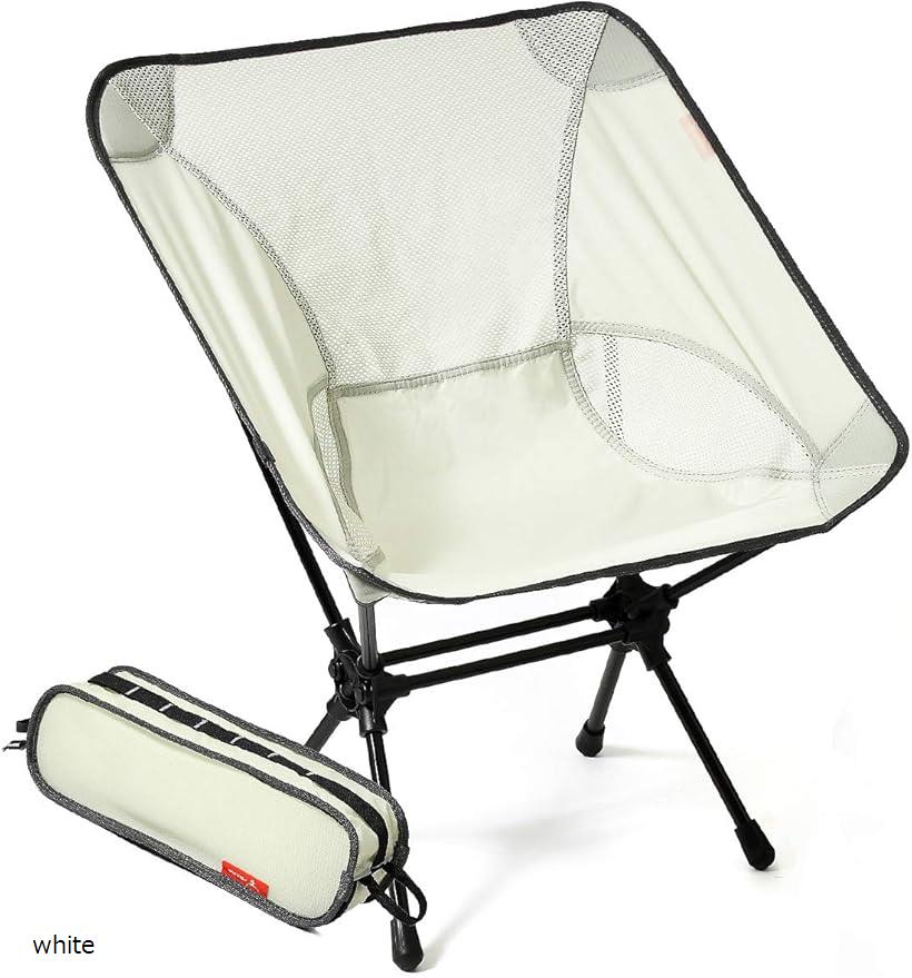 PLAHA アウトドアチェアー 折りたたみ コンパクト キャンピング 椅子 リクライニング 頑丈 耐荷重125kg P-01 white (white)