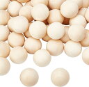 【楽天ランキング1位入賞】PandaHall 直径24~25mm ラウンドビーズ 約48~50個 木の丸いボール DIY 穴なし 未染色