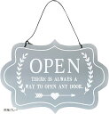 【楽天ランキング1位入賞】OPEN CLOSED 欧風 看板 木製 開店 閉店 ウッド インテリア 店舗 営業中 サイン プレート(欧風グレー)