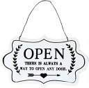 楽天OHstore【全品P5倍★4/27 9:59迄】HWT OPEN CLOSED 看板 木製 開店 閉店 看板 ウッド インテリア 店舗 営業中 サイン プレート （欧風白色）