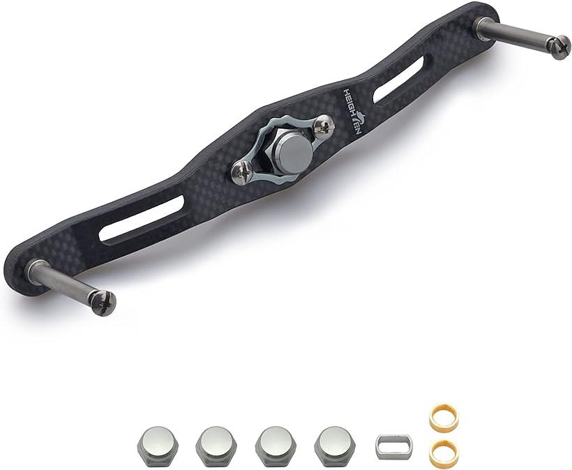 【全商品P5倍★5/16 1:59迄】HEIGHTEN リール ハンドル ノブなし 厚さ4mm 1.5K炭布 カーボン シマノ SHIMANO ダイワ DAIWA アブ Abu 通用 ベイトリール 用 Carbon Series 130mm ガンメタル 386 