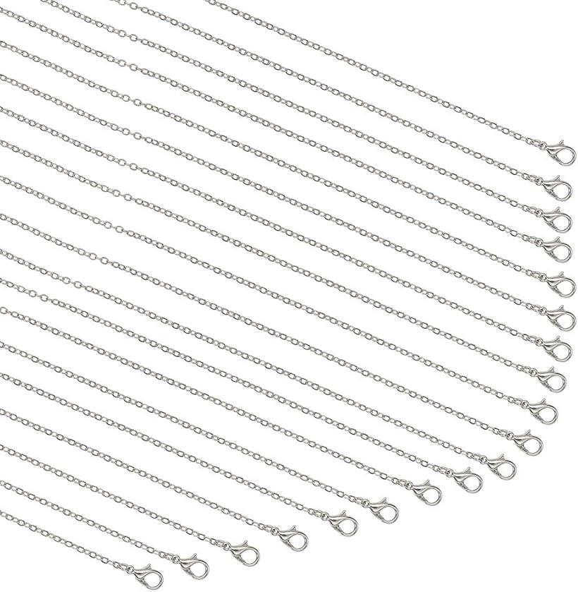 20個 チェーン ネックレスパーツ アズキチェーン 小豆タイプ リングチェーン ジュエリー用 クラフト手..