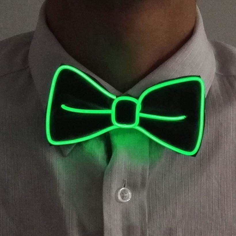 光る蝶ネクタイ ライトアップ LED 点灯 グリーン (グリーン)