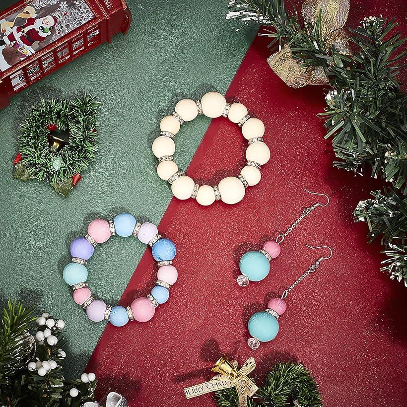 木製ビーズ 約120個 穴9～9.5mm ウッドビーズ ラウンドビーズ 手芸用品 ジュエリー用 アクセサリーパーツ モカシン (アンティークホワイト 約120個/袋) ohstore-10578333 OHstore サンプル画像2