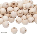 約60個/袋 穴10mm ウッドビーズ 木製ビーズ ラウンドビーズ 図案付き 色染め 可能 手芸用品 ジュエリー用 アクセサリーパーツ モカシン(アンティークホワイト 約60個/袋, 25mm60個)