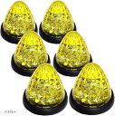 互換品 カスタマイズ トラック用 マーカーランプ LED サイド 16LED 24V カラーレンズ 6個セット(イエロー)