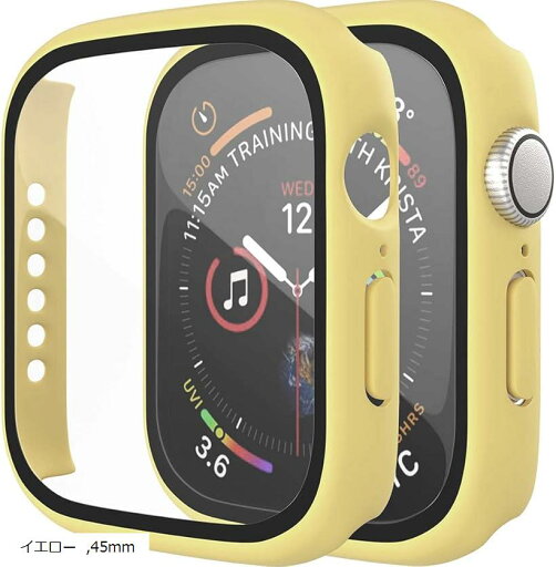 アップルウォッチ カバー Apple watch ケース 45mm シリーズ 7 8 保護ケース 保護カバー 黄色 yw-45(イエロー, 45mm) アップルウォッチ カバー Apple watch ケース 45mm シリーズ 7 8 保護ケース 保護カバー 黄色 yw-45(イエロー, 45mm)