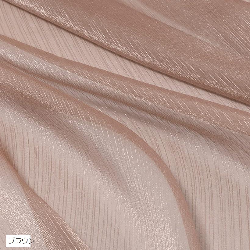 カラー 流水紋 オーガンジー 生地 布 ブラウン (ブラウン)