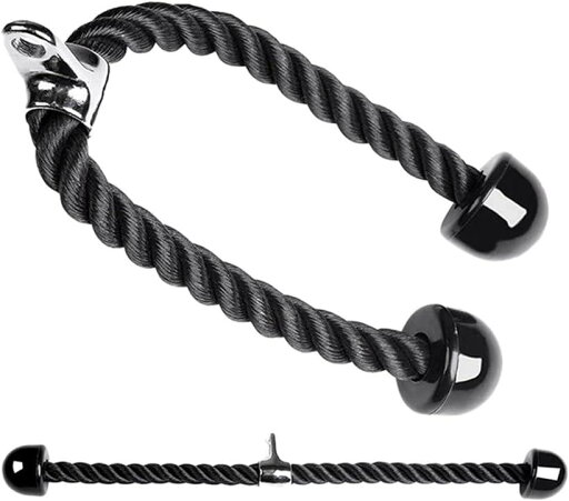 トライセップロープ 70cm 腹筋 背筋 二頭筋 三頭筋 筋トレ フィットネス トレーニング用品(ブラック) トライセップロープ 70cm 腹筋 背筋 二頭筋 三頭筋 筋トレ フィットネス トレーニング用品(ブラック)