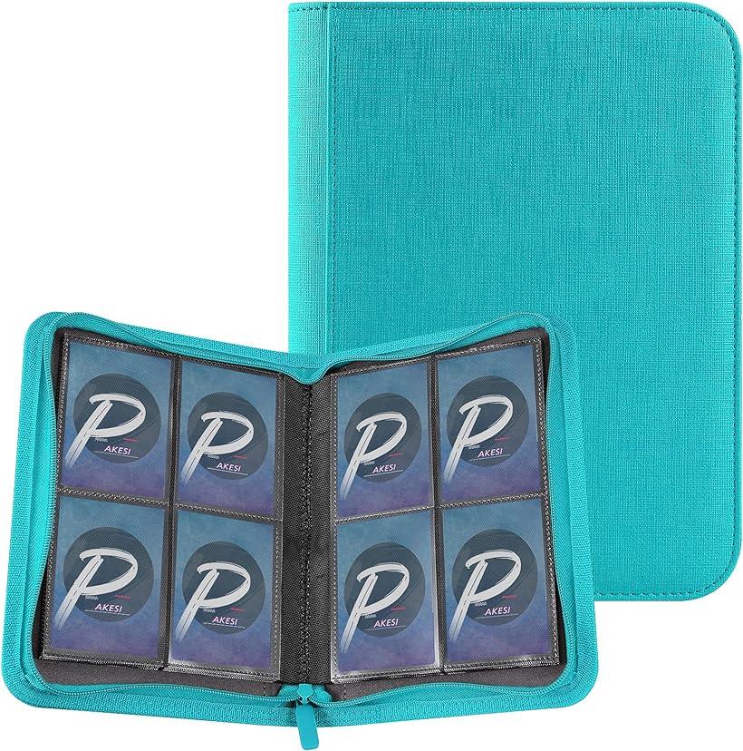PAKESI スターカードカードファイル4ポケット 160枚収納 (水色)