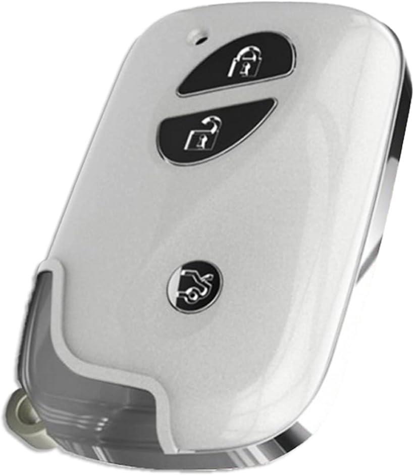 h b 汎用 スマート キー カバー ケース レクサス 初期 LS IS CT GS RX 3ボタン 用 キーホルダー (ホワイト)