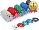 【楽天ランキング1位入賞】カジノチップセット 100枚 カジノコイン アクリルケース付 ポーカー ブラックジャック テーブルゲーム( 5色セット)