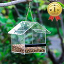 【楽天ランキング1位入賞】バードフィーダー 透明 野鳥 餌台 えさ入れ 給餌器 吊り下げ 巣箱 アクリル 家型 1個