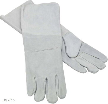 GREE ペットグローブ ロング手袋 肘までガード 厚手 牛革 噛みつき 引っかき 犬 猫 爬虫類 耐久性 傷防止 園芸 キャンプ(ホワイト)