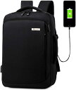 T.D.Well ビジネスリュック PCリュック 15.6インチ ビジネスバッグ 3way 通勤リュック USB充電ポート付き メンズ レディース 防水 軽量 薄型 (黒)