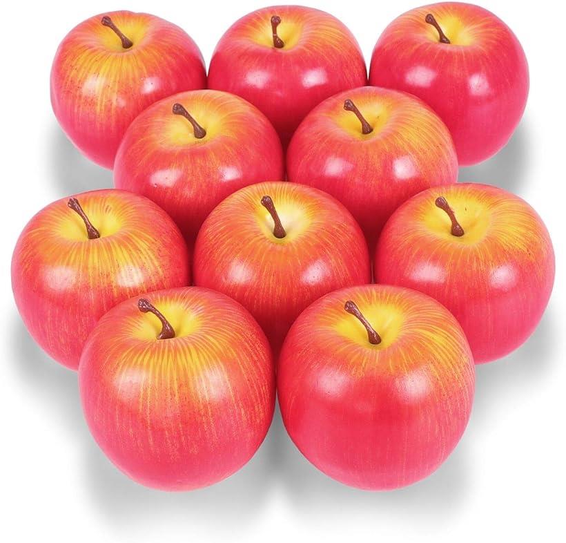 SENYON 食品サンプル リンゴ 果物 フルーツ ディスプレイ 模型 (赤, 10個)