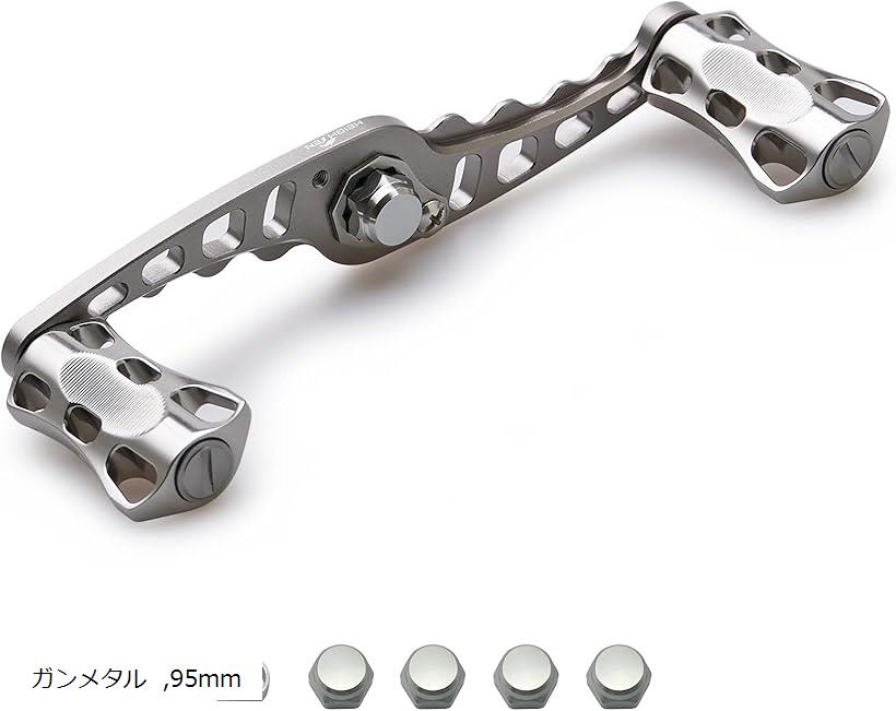 【楽天ランキング1位入賞】95/110mm リール ハンドル シマノ Shimano ダイワ DAIWA アブ Abu ベイトリール 用 Wave Series 95mm ガンメタル (ガンメタル, 95mm)