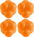 Famimueno リアクション ボール 反射 視力 トレーニング ヘキサゴン 不規則 反応 バウンド (オレンジ4個)