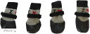 犬用ソックス 靴下 滑り止め 面ファスナー付き 4個セット(ブラック, L)