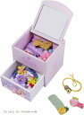 木製 子供用 アクセサリー ケース ジュエリー ボックス 女の子 鏡付き おもちゃ 宝石箱 収納 BOX 宝物(プリンセス・小・アクセサリー付)