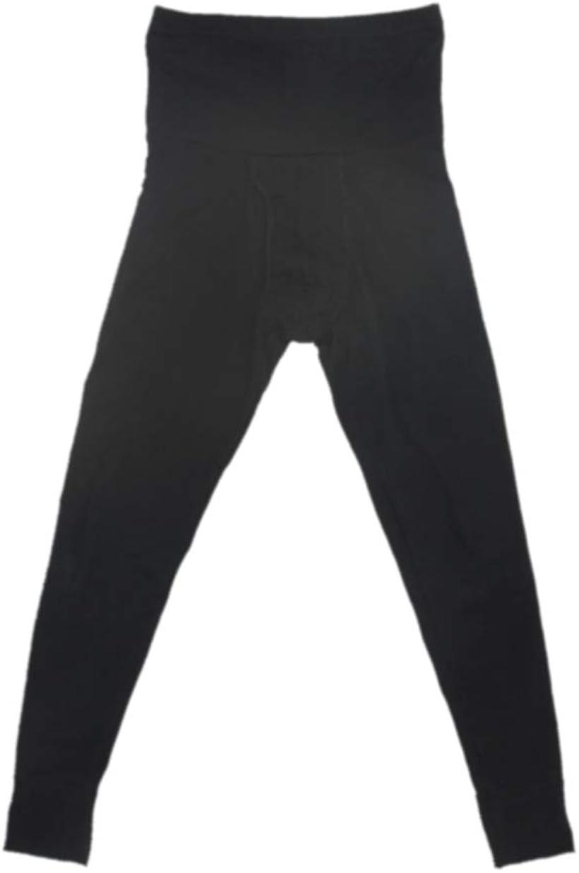 腹巻き タイツ パンツ メンズ 大きい サイズ 綿 コットン 生地 薄手 はらまき ロング ボクサー ブリーフ 下着 男性 XXXL(ブラック, W78)