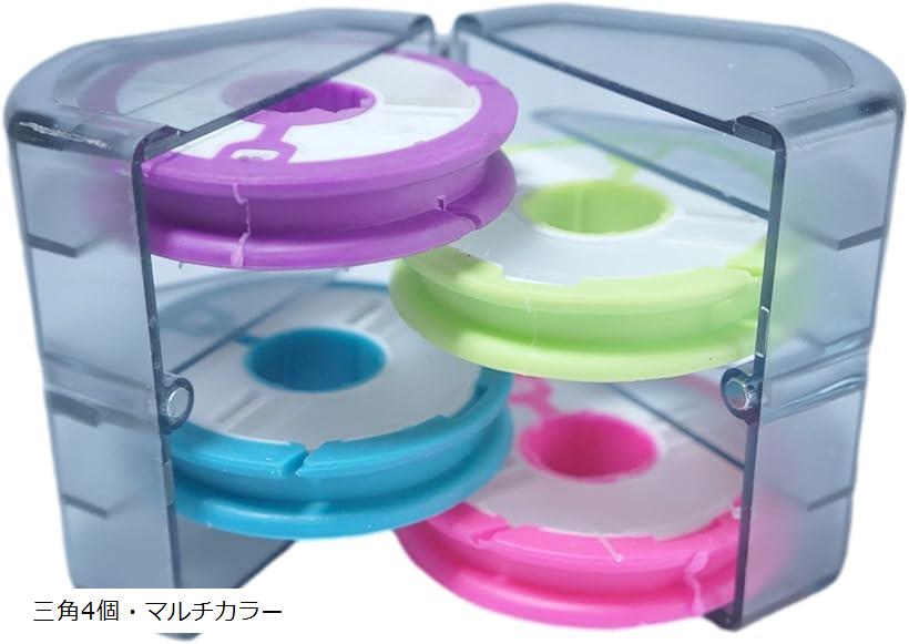 メインライン スプール 仕掛け巻き 釣り糸巻き ライン巻き 収納 付き 道具 用品 三角4個・マルチカラー (三角4個・マルチカラー)