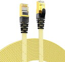 CAT7準拠STP 高速LANケーブル (3m) AMPCOM 10Gbps/600MHz RJ45 フラット インターネットケーブル 金メッキコネクタ(組紐)