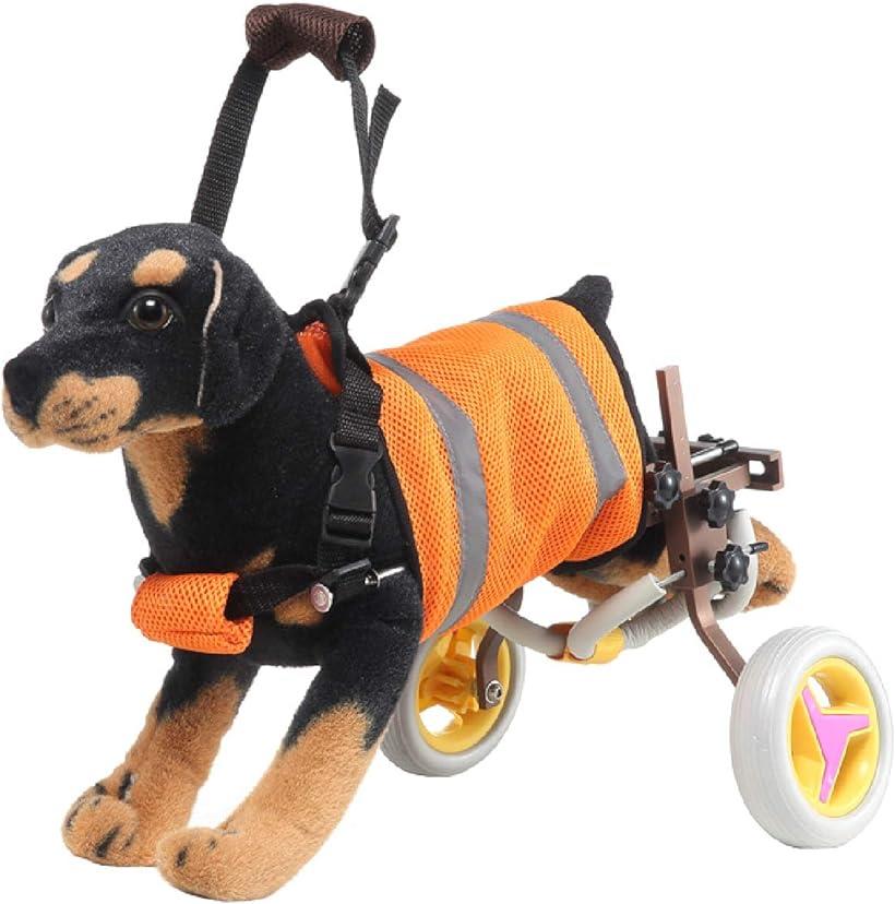 sac taske 犬用 車いす ペット 歩行器 小型犬用 車椅子 ドックウォーカー 補助輪 (ブラウン)