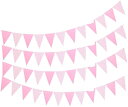 三角 フラッグ 結婚式 パーティ イベント の デコレーション 装飾 飾り付け 各々4本セット( ピンク)