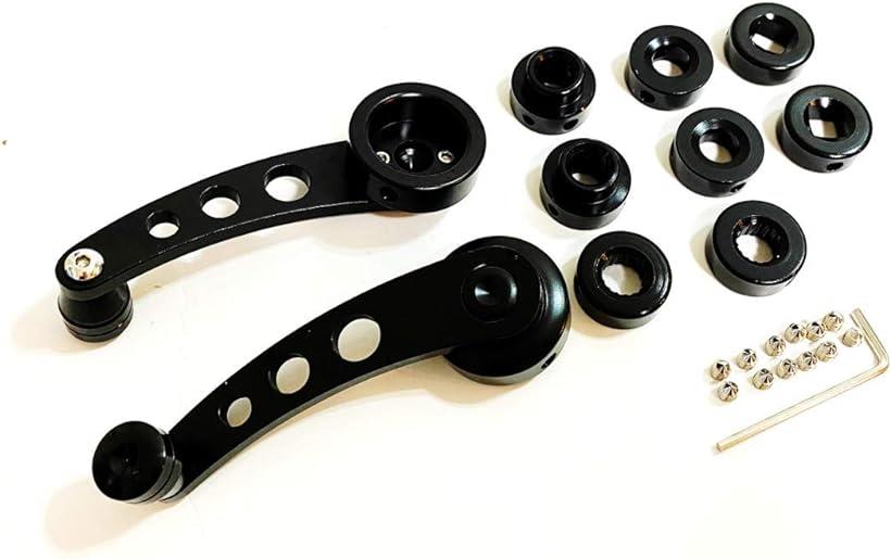 汎用 アルミ製 ウィンドウ 窓 レギュレーター クランク ハンドル クランクハンドル 交換 部品 旧車 ジムニー 軽トラ 01 ブラック (01 ブラック)