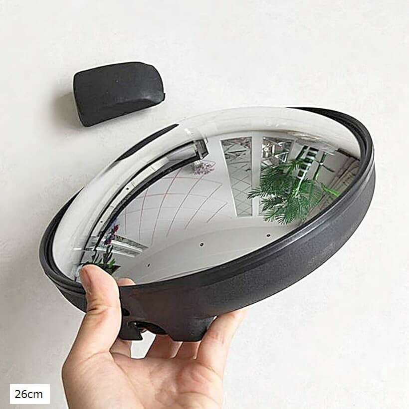 トラック アンダーミラー 丸型 大型トラック サイドアンダーミラー トヨタ 日野 三菱 いすゞマツダ トラック用品 26cm (黒, 26cm)