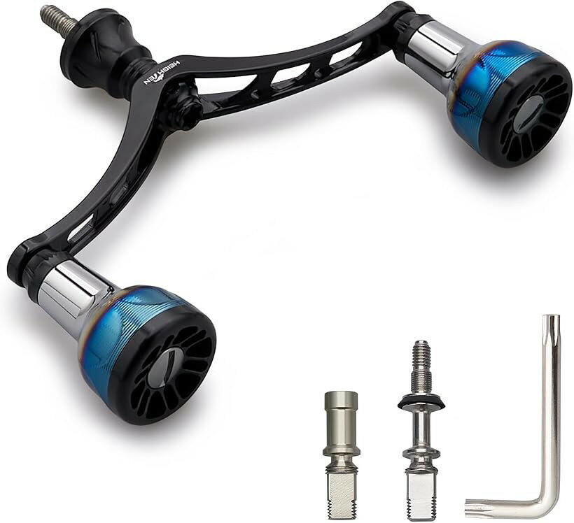 リール ハンドル シマノ Shimano ダイワ DAIWA 通用 スピニングリール用 Arch Engine Series 189 (98mm - ブラック)