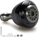 【全品P5倍★ワンダフルデー】HEIGHTEN 30mm リール ハンドル ノブ 4色 シマノ ダイワ 通用 (Shimano) Type A (Daiwa) Type S 用 Drum Series (ブラック) (193)