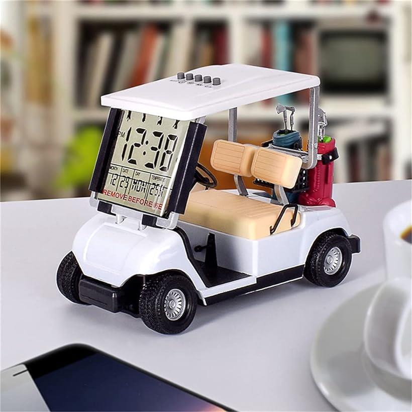 ゴルフ ゴルフカート デジタル時計 置き時計 LED 卓上 ホワイト( ホワイト)