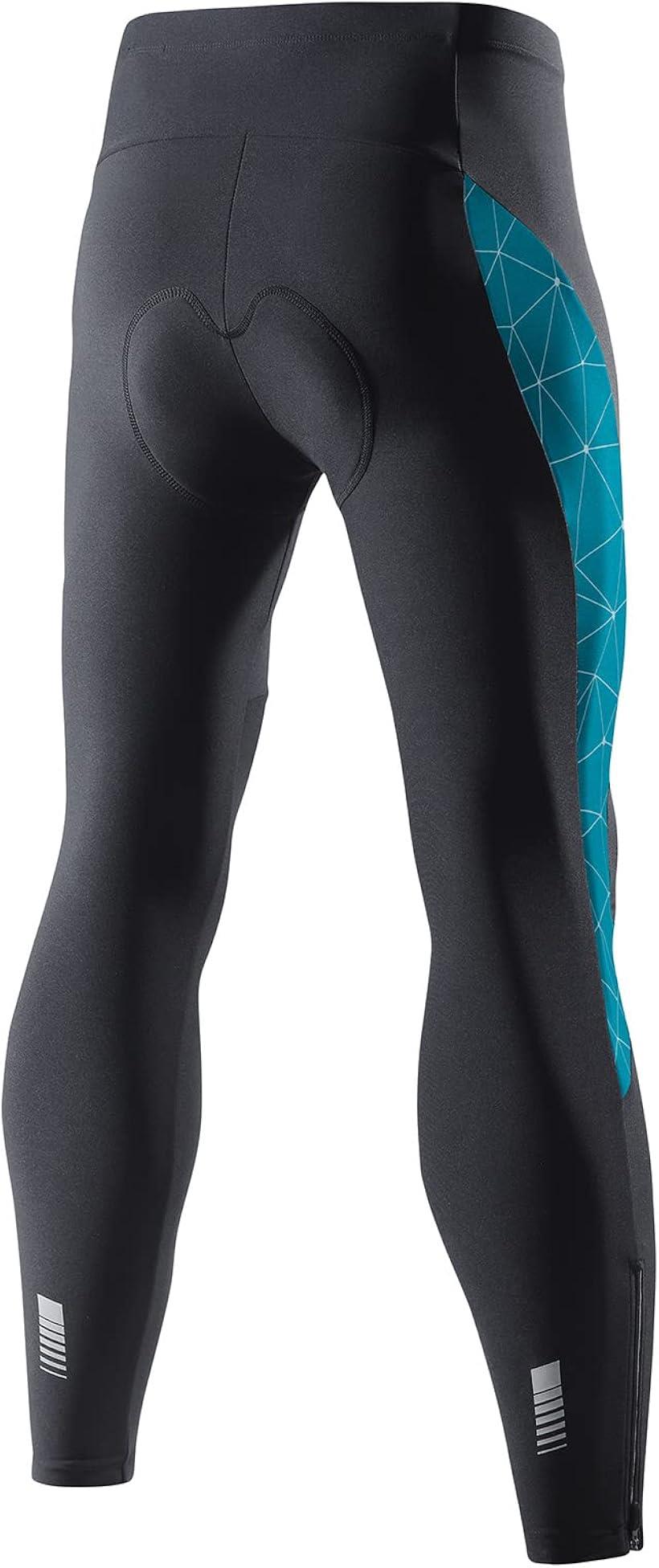 メンズ サイクルパンツ サイクルタイツ サイクリングパンツ 裏起毛 3Dパッド付き 防寒 秋冬 ネービー XXL (ネービー, XXL)