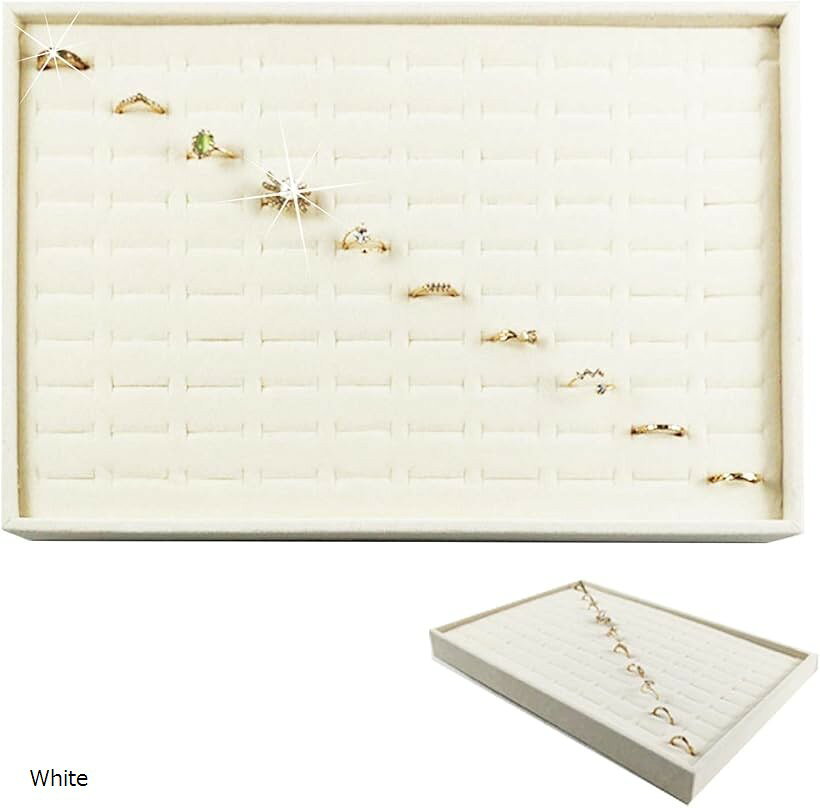 ティアニーズリング収納トレー PUレザー ピアス、アクセサリー 展示トレー ディスプレイトレー 100個収..