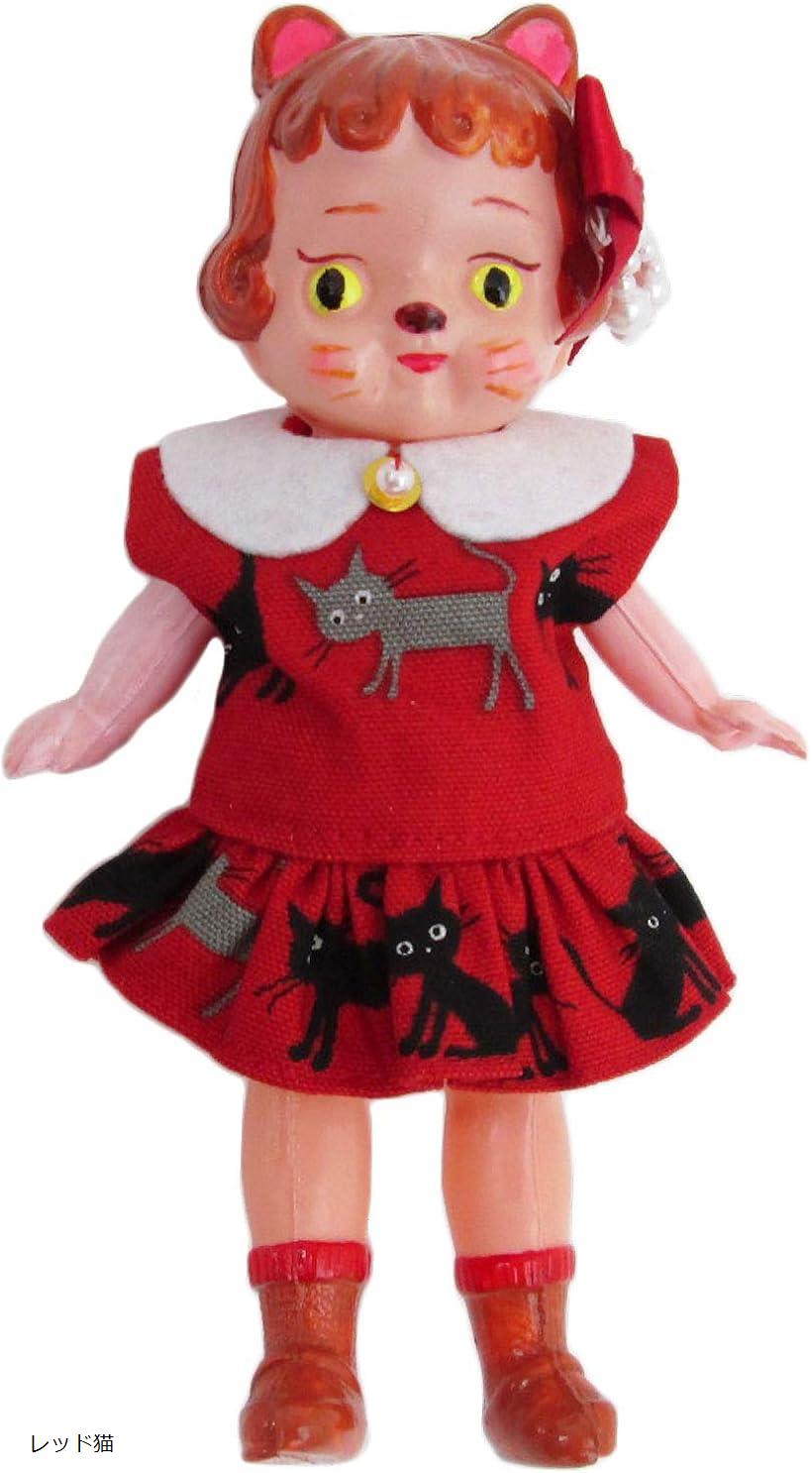 セルロイド人形 レトロ 職人 手作り( レッド猫)のサムネイル