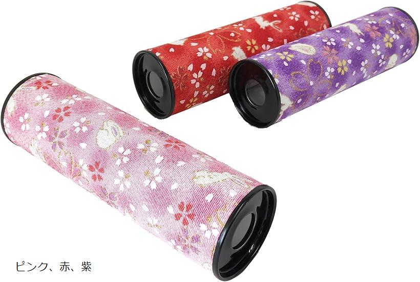 【楽天ランキング1位入賞】万華鏡 3個セット ちりめん 日本製 懐かし玩具 子供 うさぎ柄 桜柄 おもちゃ 民芸品 ピンク、赤、紫 (ピンク、赤、紫)