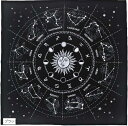 【楽天ランキング1位入賞】タロットクロス 12星座 ベルベット カード用 占い マット 高級 大判 49x49cm(ブラック)
